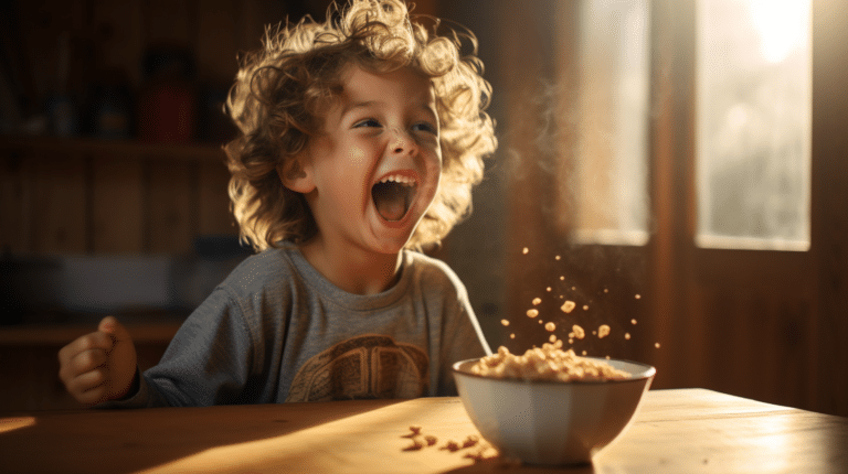 Child Eating Fortified Cereal_Micronetrients